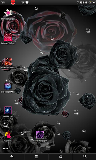 Écrans de Roses 2 pour tablette et téléphone Android.