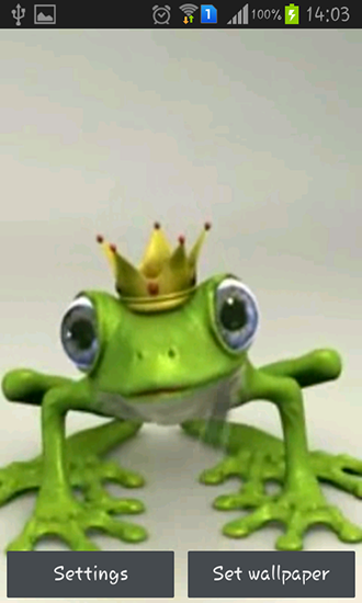 Fondos de pantalla animados a Royal frog para Android. Descarga gratuita fondos de pantalla animados Rana real.
