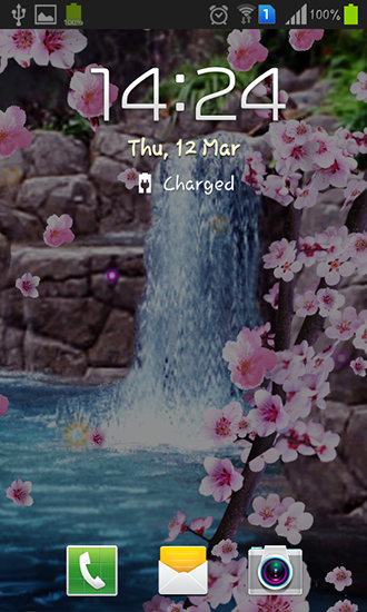 Скриншот Sakura: Waterfall. Скачать живые обои на Андроид планшеты и телефоны.