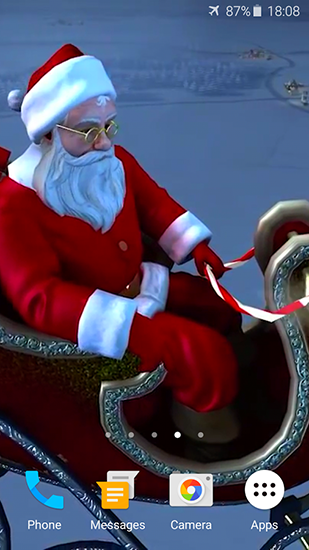 Papeis de parede animados Papai Noel para Android. Papeis de parede animados Santa Claus 3D para download gratuito.