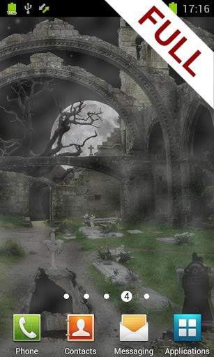 Scary cemetery für Android spielen. Live Wallpaper Gruseliger Friedhof kostenloser Download.