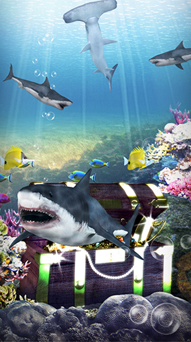 Écrans de Shark aquarium pour tablette et téléphone Android.