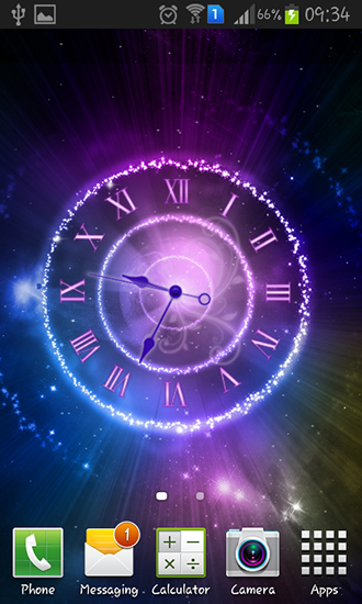 Kostenloses Android-Live Wallpaper Strahlende Uhr. Vollversion der Android-apk-App Shining clock für Tablets und Telefone.