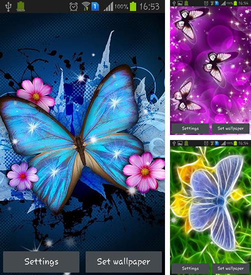 Kostenloses Android-Live Wallpaper Scheinender Schmetterling. Vollversion der Android-apk-App Shiny butterfly für Tablets und Telefone.