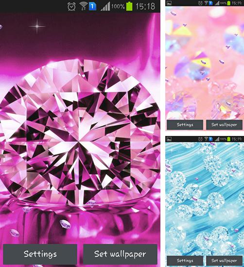 En plus du fond d'écran Trèfle heureux pour téléphones et tablettes Android, vous pouvez aussi télécharger gratuitement Diamants luisants, Shiny diamonds.