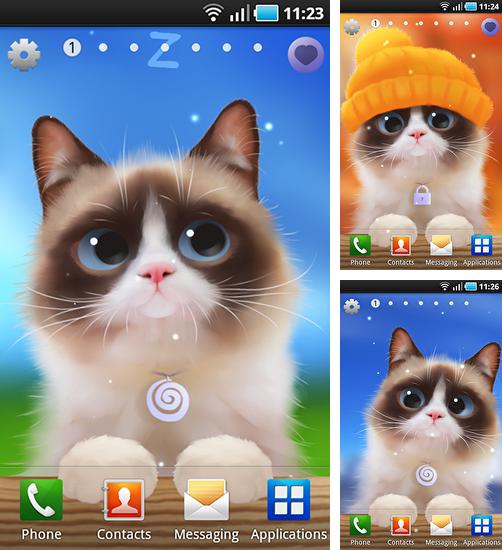 Además de fondo de pantalla animados Ojos de cocodrilo para teléfonos y tabletas Android, también puedes descargarte gratis Shui kitten.