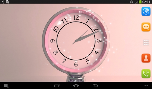Écrans de Silver clock pour tablette et téléphone Android.