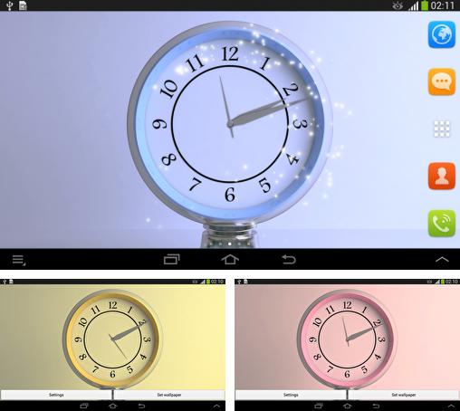 Descarga gratuita fondos de pantalla animados Relojes de plateados  para Android. Consigue la versión completa de la aplicación apk de Silver clock para tabletas y teléfonos Android.