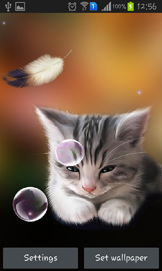 Скріншот Sleepy kitten. Скачати живі шпалери на Андроїд планшети і телефони.