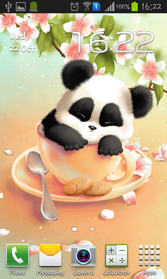Kostenloses Android-Live Wallpaper Verschlafener Panda. Vollversion der Android-apk-App Sleepy panda für Tablets und Telefone.