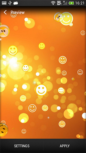 Smiley für Android spielen. Live Wallpaper Smiley kostenloser Download.