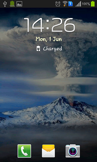Écrans de Smoke volcano pour tablette et téléphone Android.