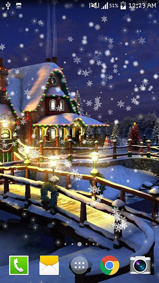 Fondos de pantalla animados a Snow: Night city para Android. Descarga gratuita fondos de pantalla animados Nieve: Ciudad nocturna.