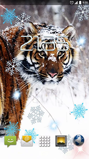 Snow tiger - безкоштовно скачати живі шпалери на Андроїд телефон або планшет.