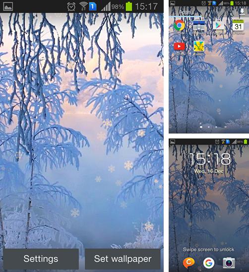 Alem do papel de parede animado Neve do inverno em giroscópio 3D para telefones e tablets Android, voce tambem pode baixar Neve branca no inverno, Snow white in winter gratuitamente.