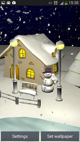 Screenshots of the Snowfall 3D for Android tablet, phone.