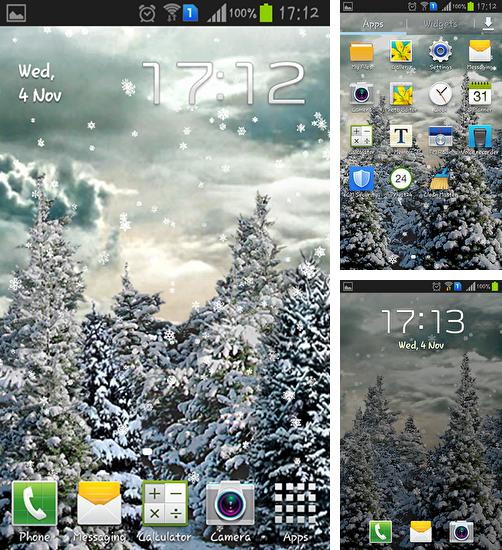 Kostenloses Android-Live Wallpaper Schneefall. Vollversion der Android-apk-App Snowfall by Kittehface software für Tablets und Telefone.