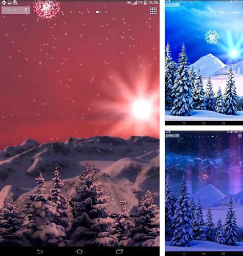 Дополнительно к живым обоям на Андроид телефоны и планшеты Природа, вы можете также бесплатно скачать заставку Snowfall by Top Live Wallpapers Free.