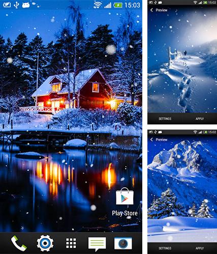 Kostenloses Android-Live Wallpaper Schneefall. Vollversion der Android-apk-App Snowfall by Wallpapers and Backgrounds Live für Tablets und Telefone.