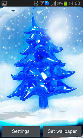 Snowy Christmas tree HD - безкоштовно скачати живі шпалери на Андроїд телефон або планшет.