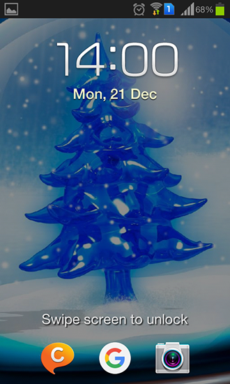 Screenshots of the Snowy Christmas tree HD for Android tablet, phone.