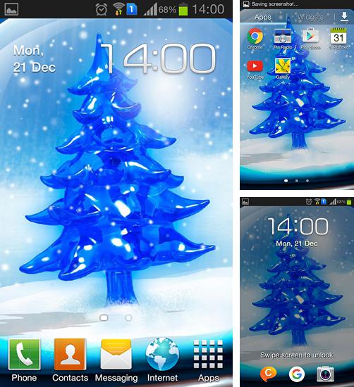 Kostenloses Android-Live Wallpaper Winter Weihnachtsbaum HD. Vollversion der Android-apk-App Snowy Christmas tree HD für Tablets und Telefone.