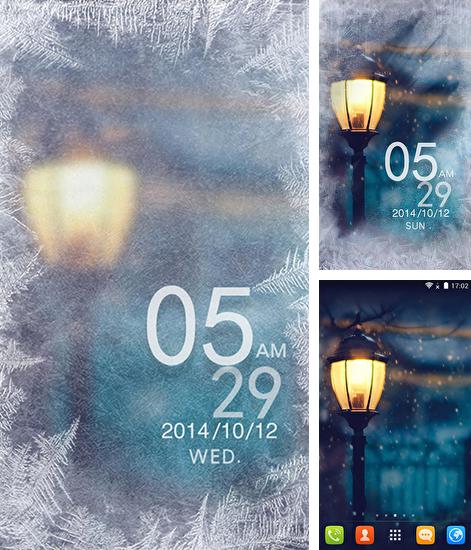 Zusätzlich zum Live Wallpaper Sakura für Android Mobiltelefone und Tablets, können Sie auch Snowy night, Schneenacht kostenlos herunterladen.