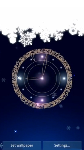 Screenshots von Snowy night clock für Android-Tablet, Smartphone.
