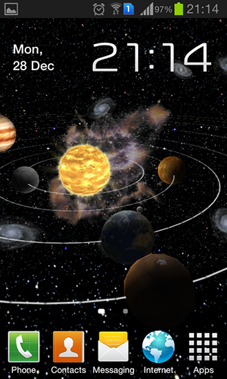Screenshots of the Solar system 3D for Android tablet, phone.
