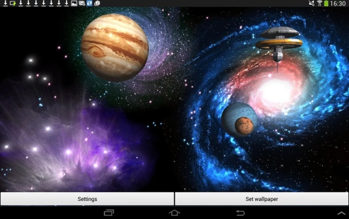 Screenshots of the Space 3D for Android tablet, phone.