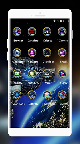 Screenshots do Galáxia espacial 3D para tablet e celular Android.