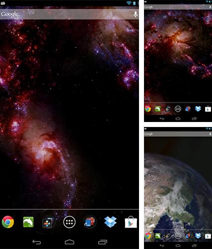 Kostenloses Android-Live Wallpaper Kosmische Galaxie 3D. Vollversion der Android-apk-App Space galaxy 3D by SoundOfSource für Tablets und Telefone.