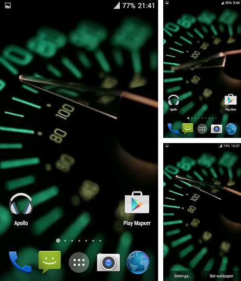 Kostenloses Android-Live Wallpaper Tacho 3D. Vollversion der Android-apk-App Speedometer 3D für Tablets und Telefone.