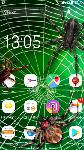 Papeis de parede animados Aranha 3D para Android. Papeis de parede animados Spider 3D by Weather Widget Theme Dev Team para download gratuito.