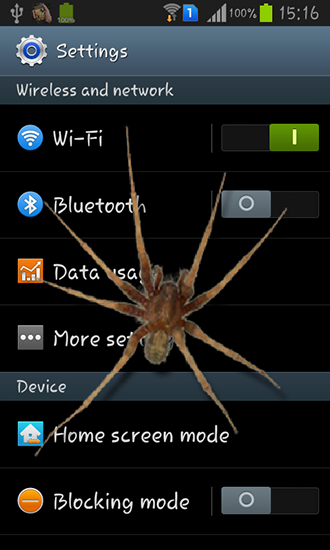 Spider in phone - скачать бесплатно живые обои для Андроид на рабочий стол.
