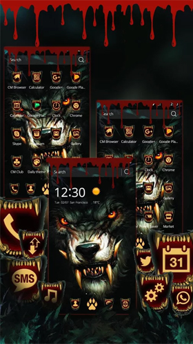 Papeis de parede animados Lobo de rei sangrento espinhoso para Android. Papeis de parede animados Spiky bloody king wolf para download gratuito.