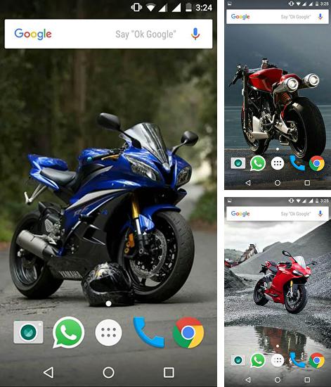 Дополнительно к живым обоям на Андроид телефоны и планшеты Голуби, вы можете также бесплатно скачать заставку Sports bike.
