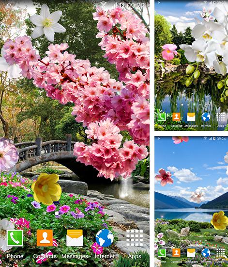 Додатково до живої шпалери Самотнє дерево для Android телефонів та планшетів, Ви можете також безкоштовно скачати Spring garden.