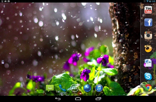 Écrans de Spring rain pour tablette et téléphone Android.