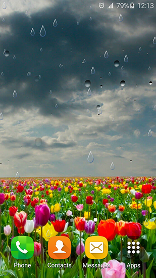 Spring rain by Locos apps - скачать бесплатно живые обои для Андроид на рабочий стол.