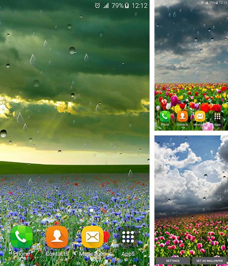 Kostenloses Android-Live Wallpaper Frühlingsregen. Vollversion der Android-apk-App Spring rain by Locos apps für Tablets und Telefone.