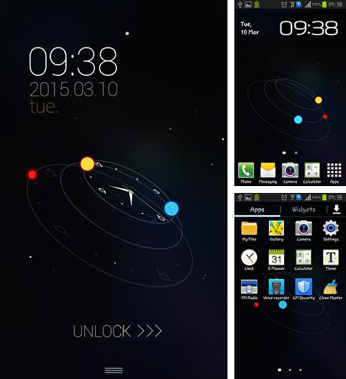 Kostenloses Android-Live Wallpaper Sternen Orbit. Vollversion der Android-apk-App Star orbit für Tablets und Telefone.