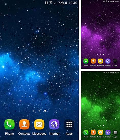 Дополнительно к живым обоям на Андроид телефоны и планшеты Плюмерия, вы можете также бесплатно скачать заставку Starry background.