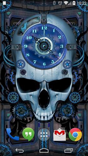 Як виглядають живі шпалери Steampunk Clock.