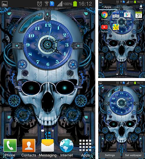 Kostenloses Android-Live Wallpaper Steampunk Uhr. Vollversion der Android-apk-App Steampunk clock für Tablets und Telefone.