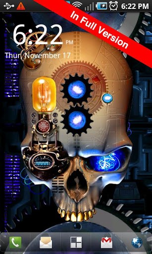 Steampunk skull - бесплатно скачать живые обои на Андроид телефон или планшет.