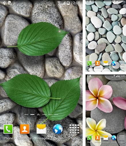Kostenloses Android-Live Wallpaper Steine im Wasser. Vollversion der Android-apk-App Stones in water für Tablets und Telefone.