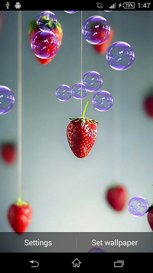 Strawberry by Next für Android spielen. Live Wallpaper Erdbeeren kostenloser Download.