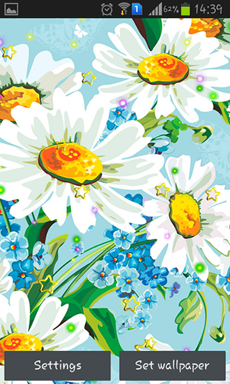Summer camomile für Android spielen. Live Wallpaper Sommerliche Gänseblümchen kostenloser Download.