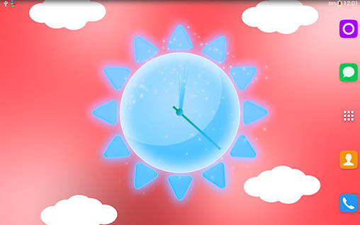 Kostenloses Android-Live Wallpaper Sonniges Wetter: Uhr. Vollversion der Android-apk-App Sunny weather clock für Tablets und Telefone.